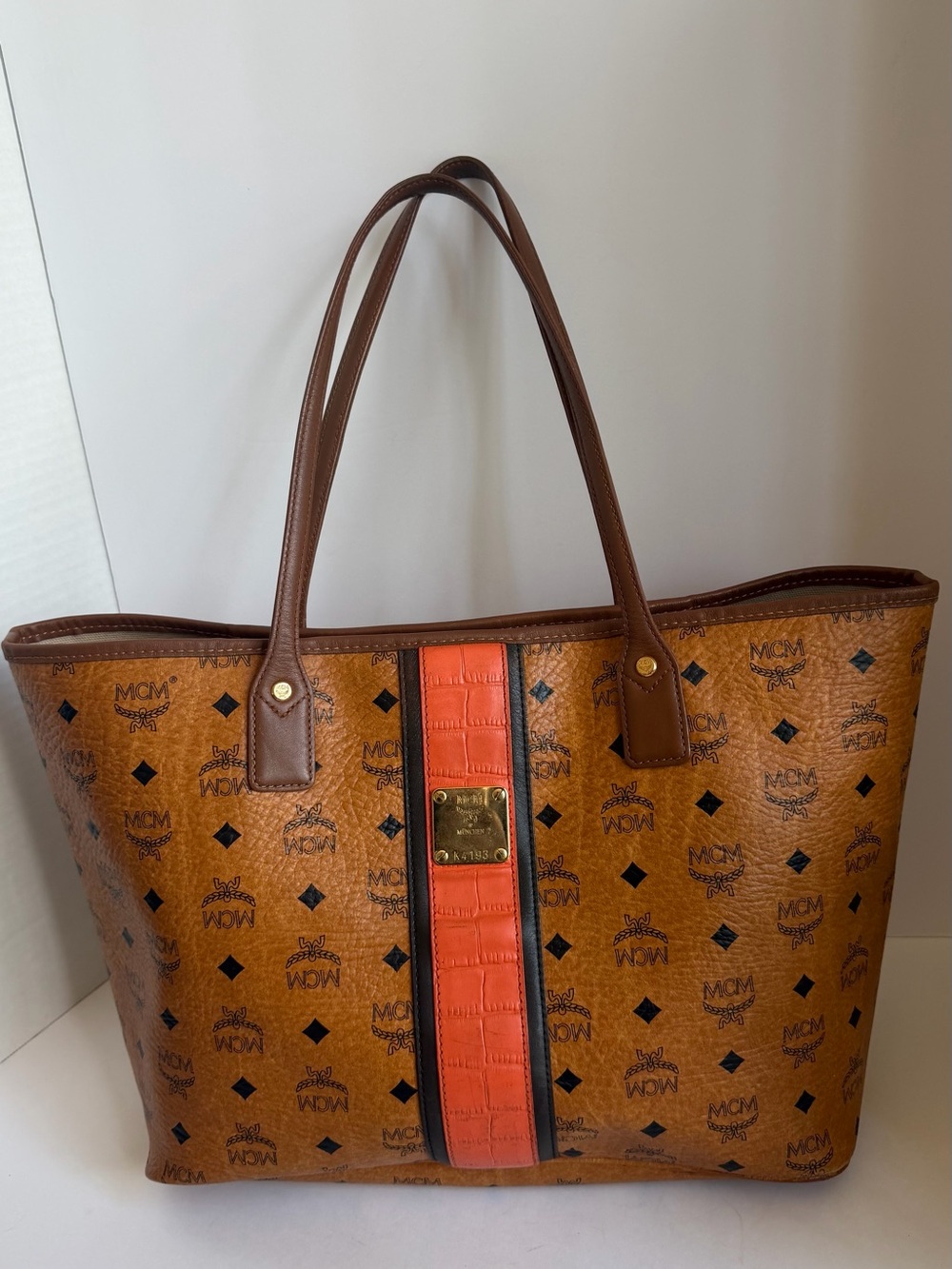 MCM Cognac Visetos Tote